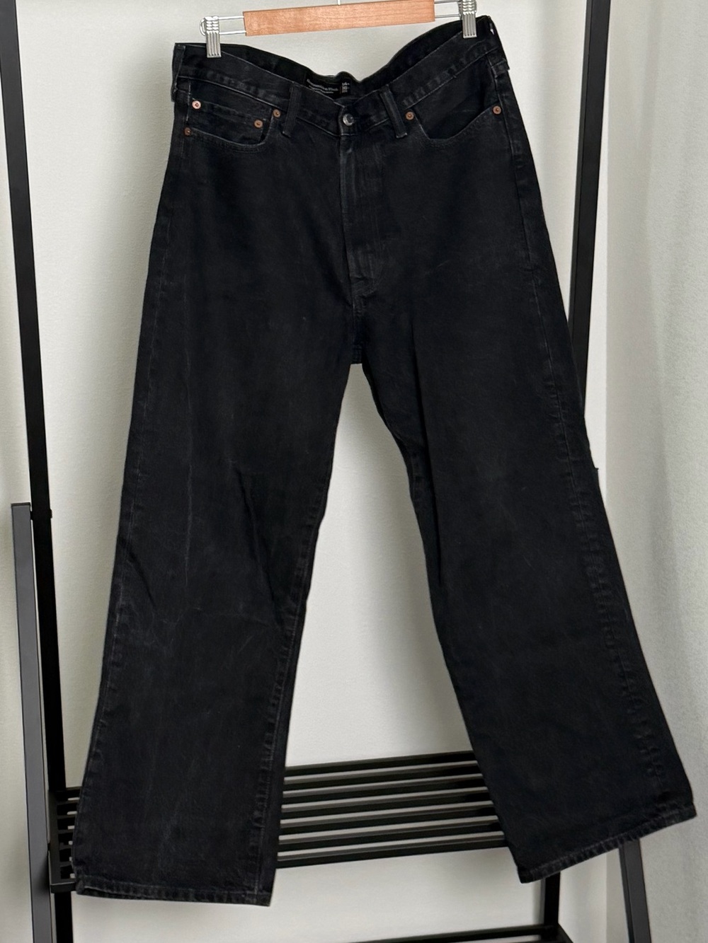 Abercrombie & Fitch Black Mens Authentic Rigid Denim Baggy